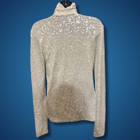 ✨ NWT Express Sequin Turtleneck Sweater | Size S | Silver - Picture 3 of 4